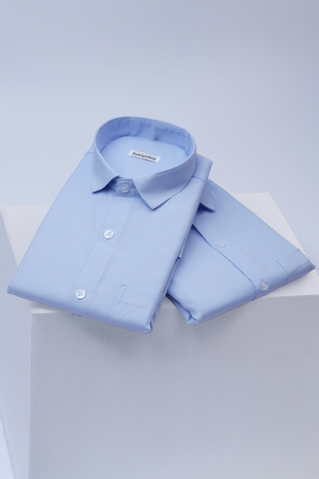 Pack Of 2 Premium Textured Cotton Shirt – Sky Blue