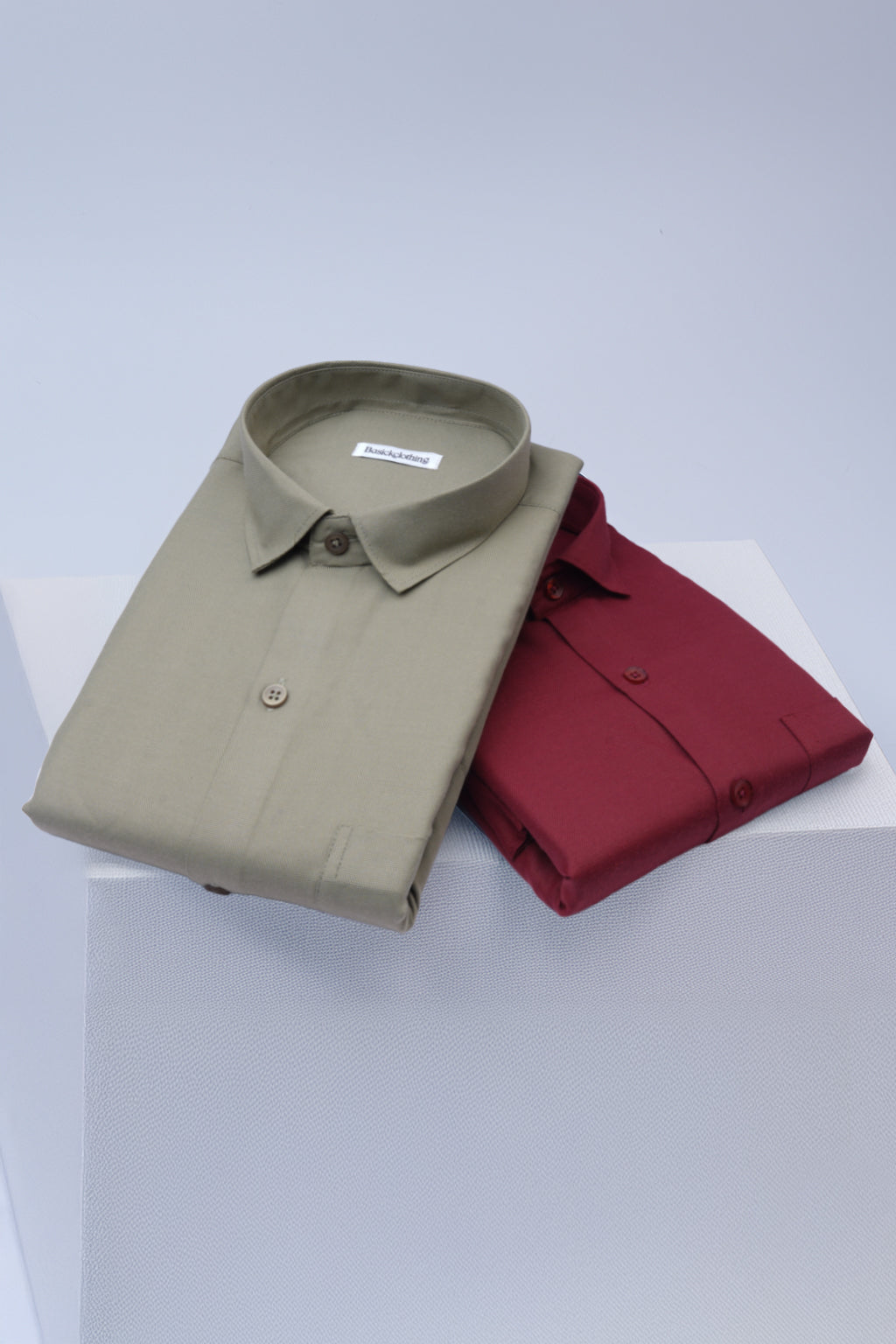 Pack Of 2 Premium Textured Cotton Shirt – Maroon, Light Green
