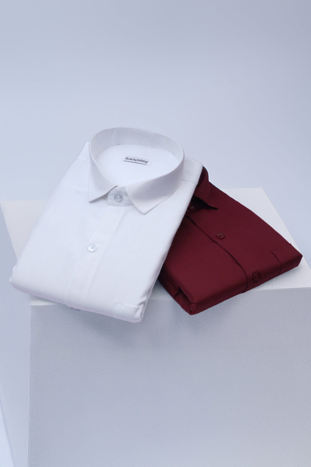 Pack Of 2 Premium Textured Cotton Shirt – White, Maroon