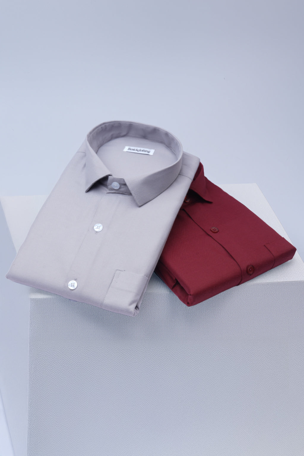 Pack Of 2 Premium Textured Cotton Shirt – Grey, Maroon