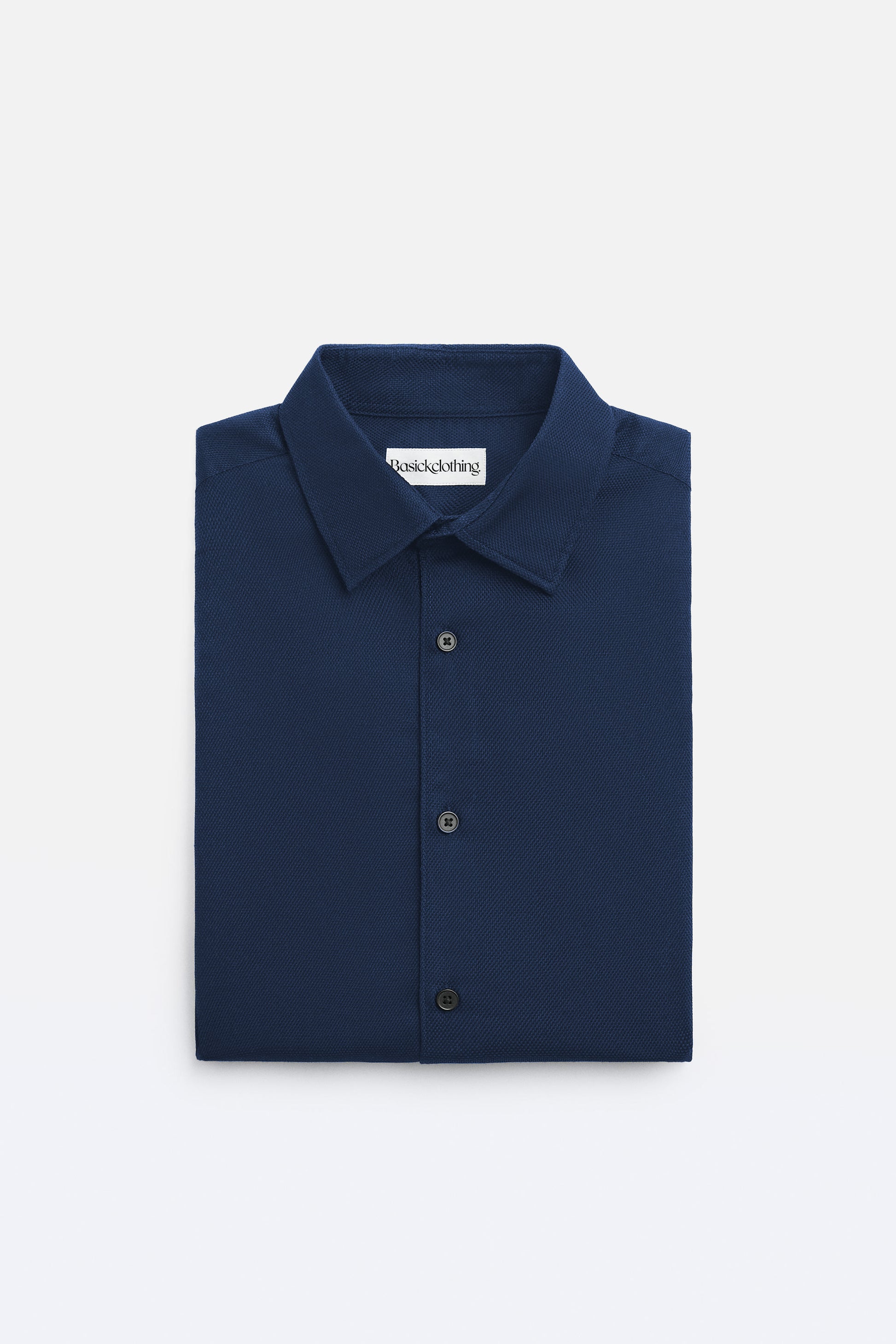 Premium Dark Navy Blue Textured Cotton Shirt