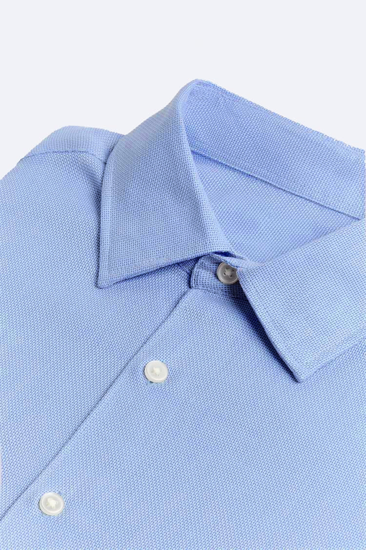 Pack Of 2 Premium Textured Cotton Shirt – Sky Blue