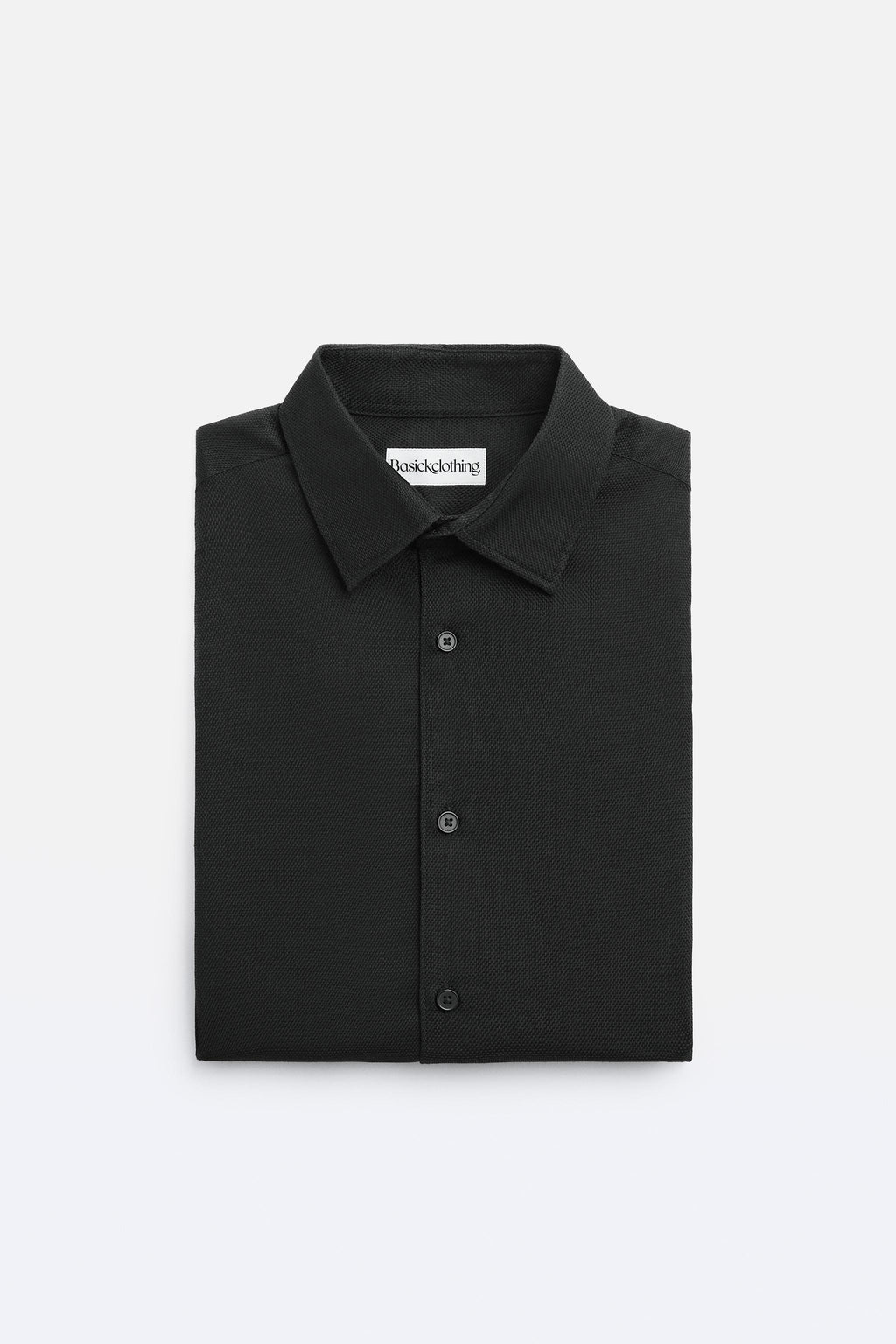 Premium Black Textured Cotton Shirt – Tailored Fit