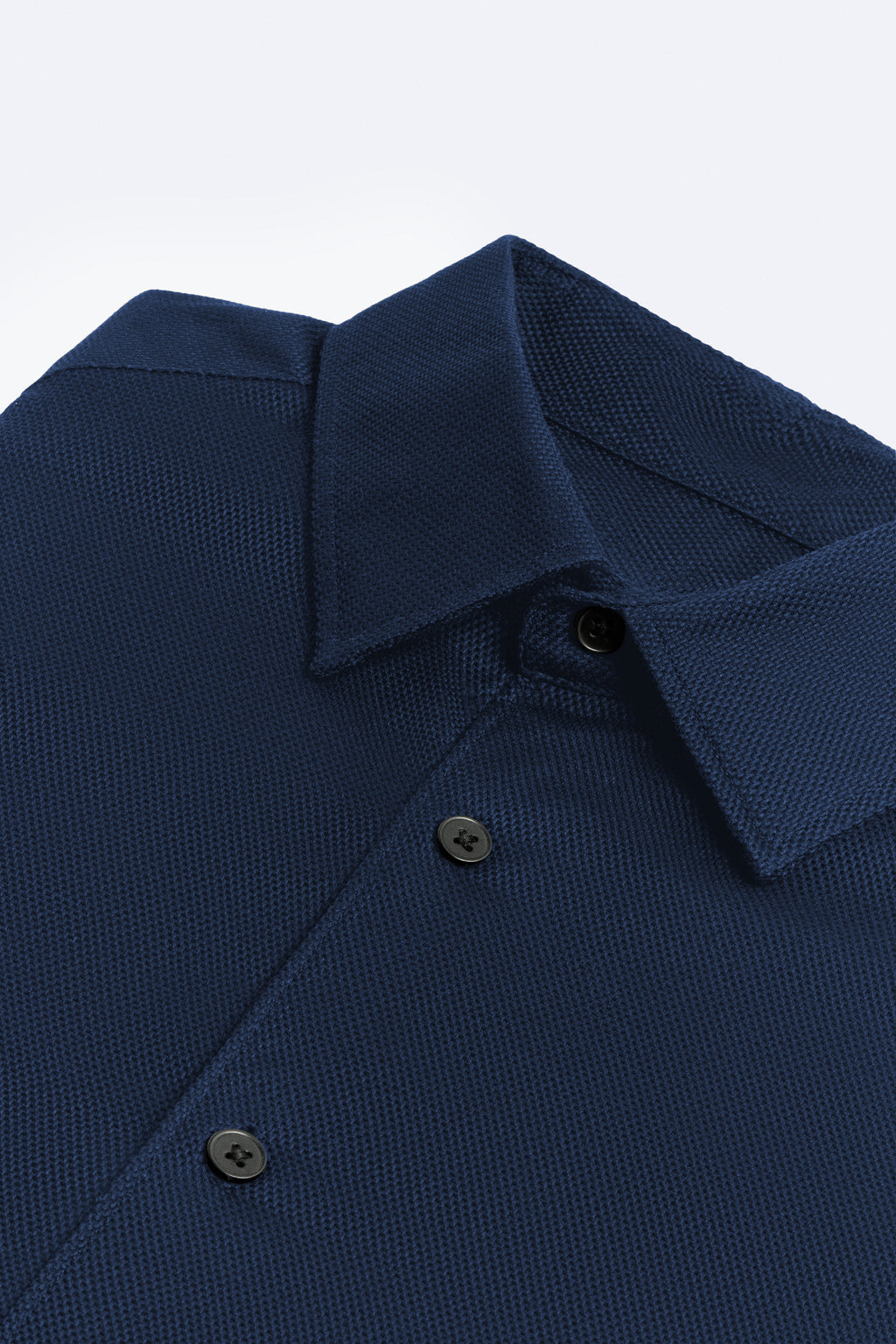 Premium Dark Navy Blue Textured Cotton Shirt