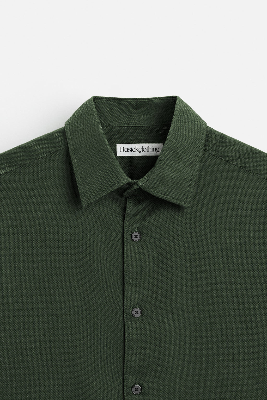 Premium Dark Green Textured Cotton Shirt