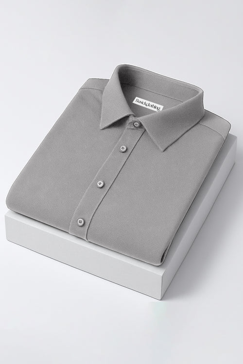 Pack Of 2 Premium Textured Cotton Shirt – Grey, Sky Blue