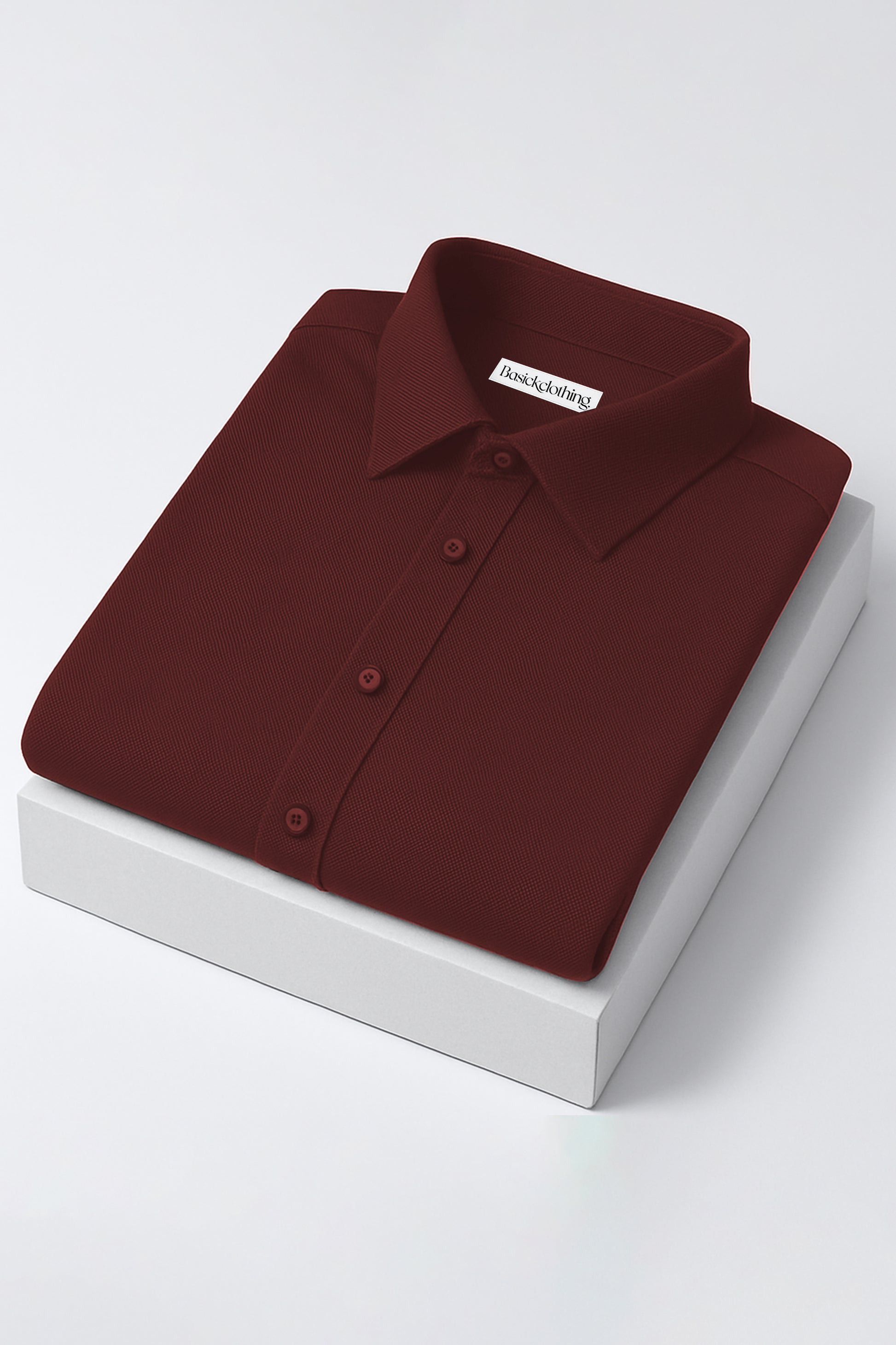 Pack Of 2 Premium Textured Cotton Shirt – Maroon