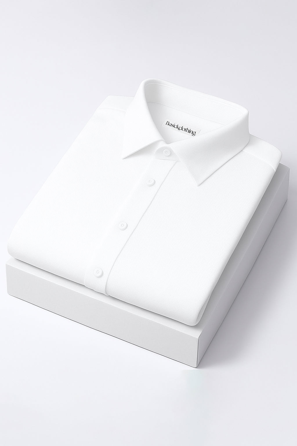Premium White Textured Cotton Shirt – Tailored Fit